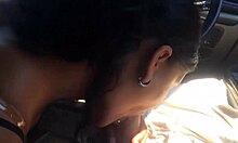 Hot wife sucking big dick in car