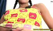 Young woman with a perfect body masturbates