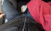 Ever seen a bold brunette give a blowjob on a public airplane?