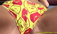 Young woman with a perfect body masturbates