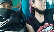 quick blowjob and wild fucking with creampie on public bus! 😲