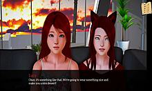 In my new family, the redhead amateur shows her big ass and tits