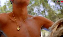 Staxus passion ignites with my friend by the pool, finishing bold in public