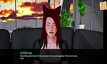 In my new family, the redhead amateur shows her big ass and tits