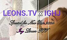 skinny blonde with small tits plays with big dick in kitchen and bathroom for new year