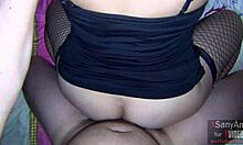 A submissive stranger in dress and stockings is invited home.