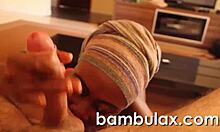 ebony teen's intense blowjob leads to cum in mouth