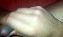 German blackboy masturbates on bed