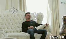 agreeable chick sucks schlong after deep pussy slamming