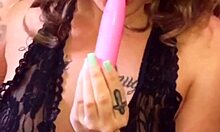 dj brisa teasing in fishnets, ripping clothes to insert pink vibrator in her big ass 😏