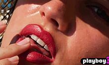 Curvy teen model Laura Devushcat strips to show big booty.