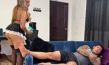 Hey, can you believe stepsister cleaned my cock as a maid?