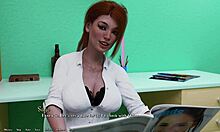 Busty redhead spills secrets, ends in steamy makeout