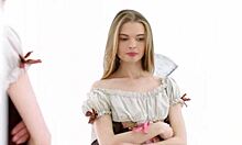 Young courtesans present sex goddess Adel Bye making love with intense passion.