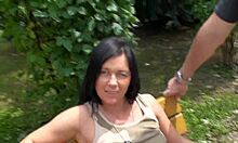 Feeling intense passion, the brunette engages in kissing, fingering, blowjob, and masturbation with her group partners