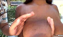 Huge black tits on her