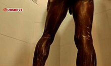 Black straight guy showers at gay friend’s house, damn hot!