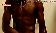 Black straight guy showers at gay friend’s house, damn hot!