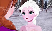Lesbian Frozen: Anna Heats Up Elsa's Tight Pussy
