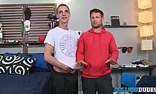 Jordan Thomas tops Bobby Clark with big cock blowjob and monster cock