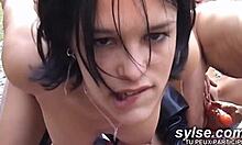 Two Young Sluts Dive Into Outdoor Dogging Exhibition! Wow!