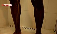 Black straight guy showers at gay friend’s house, damn hot!