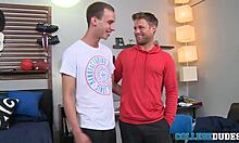 Jordan Thomas tops Bobby Clark with big cock blowjob and monster cock