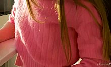 Hanka's WET CUNT fingered wildly next to the window for promo