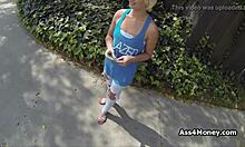 Icy blonde teen gets hardcore fucked in back alley POV style