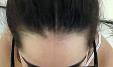 debora gives deepthroat blowjob and fucks doggystyle outdoors in the heat