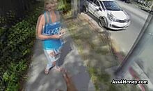 Icy blonde teen gets hardcore fucked in back alley POV style