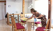 Hausfrauen 7 - German Cougar Blowjob in Kitchen!