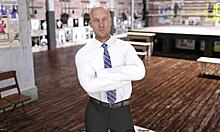 In knockout master part 1, redhead with big tits gets rough shower sex and cumshot