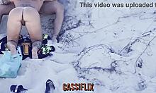 Latina Santa Gives Her Pussy As Christmas Gift On The Beach