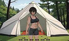 我渴望在森林里和假小子做爱，游戏第三集。在海滩岩石上户外内射女友！