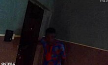 Old Comedy Man Sneaks to Fuck Wife in Bathroom While Husband Sleeps Nearby