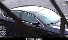 Stepson Engages In Rough Fucking With His Daddy In The Car Leading To Cumshot