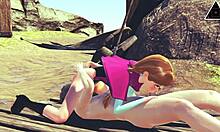 Honeyselect2: Anna Frozen has sex in public places