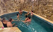 Wild motel party with friends turns into hot fucking