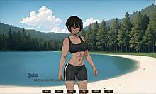 我渴望在森林里和假小子做爱，游戏第三集。在海滩岩石上户外内射女友！