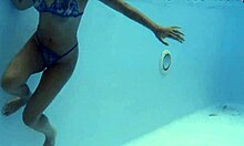 irina cage, half russian spanish babe, swims nude in pool