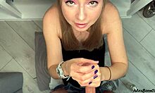 Amelie dubon jerks me to orgasm with cumshot