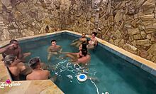 Wild motel party with friends turns into hot fucking