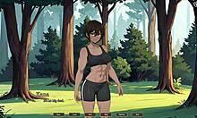 我渴望在森林里和假小子做爱，游戏第三集。在海滩岩石上户外内射女友！