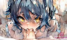 Cute college student with big breasts wants to suck you off. She craves cum in her mouth - AI porn.