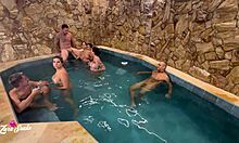 Wild motel party with friends turns into hot fucking