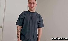 Busty blonde roomie in lingerie takes hardcore anal roleplay pounding