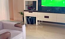 Negao pounds hot wife while cuckold watches