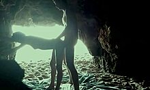 hidden at the beach inside a cave, amateur couple gets flexible for public sex.