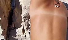 quick sex with hot teen on public beach in pov style